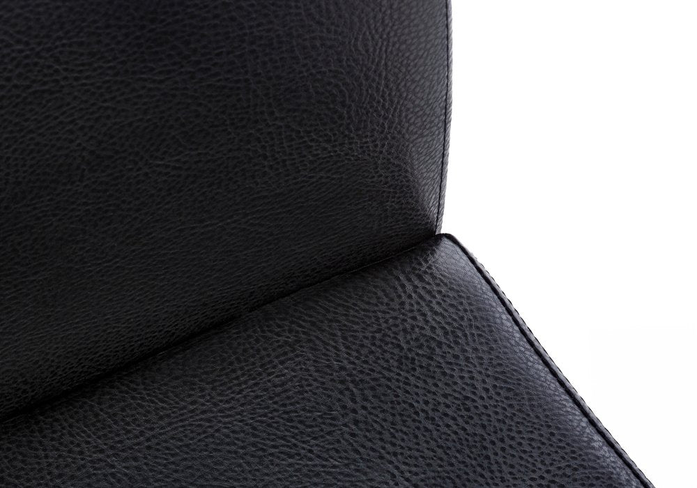 Set of Two Black Upholstered Faux Leather Dining Side Chairs HomeRoots