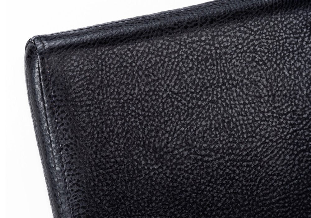 Set of Two Black Upholstered Faux Leather Dining Side Chairs HomeRoots