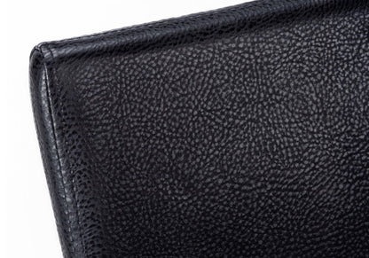 Set of Two Black Upholstered Faux Leather Dining Side Chairs HomeRoots