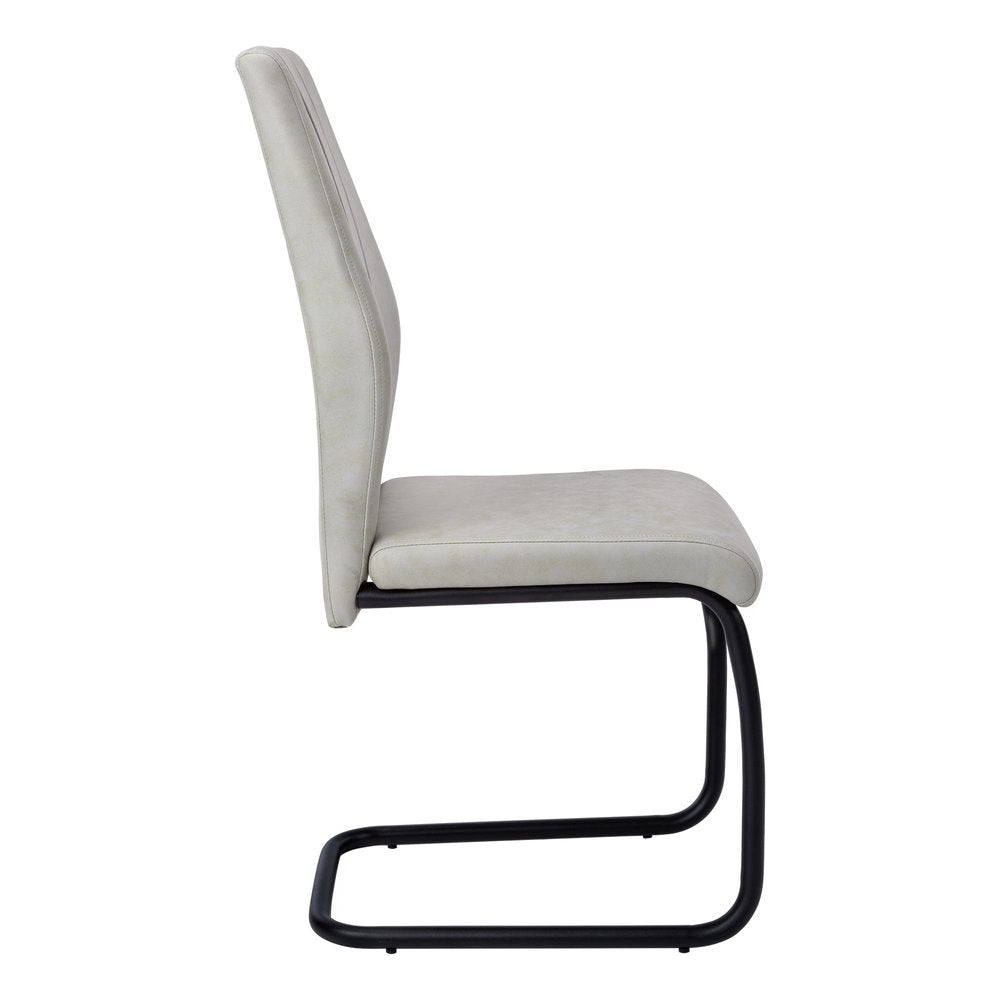 Set of Two Gray And Black Upholstered Polyester Dining Side Chairs HomeRoots