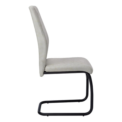 Set of Two Gray And Black Upholstered Polyester Dining Side Chairs HomeRoots