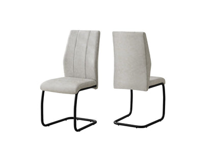 Set of Two Gray And Black Upholstered Polyester Dining Side Chairs HomeRoots
