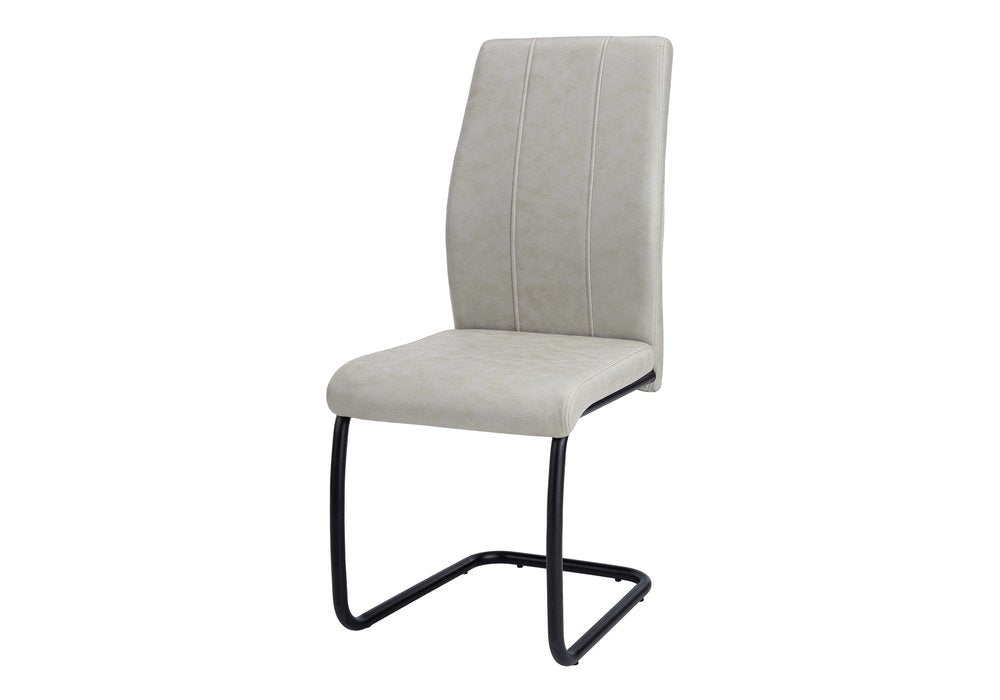 Set of Two Gray And Black Upholstered Polyester Dining Side Chairs HomeRoots