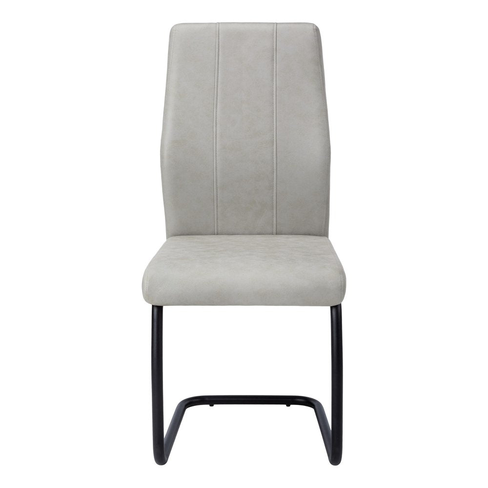 Set of Two Gray And Black Upholstered Polyester Dining Side Chairs HomeRoots