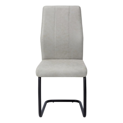 Set of Two Gray And Black Upholstered Polyester Dining Side Chairs HomeRoots