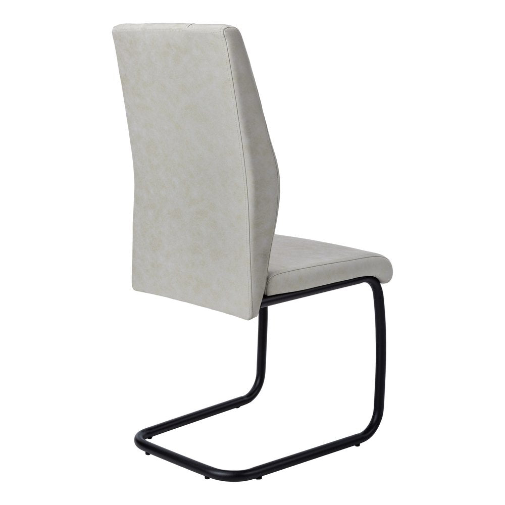 Set of Two Gray And Black Upholstered Polyester Dining Side Chairs HomeRoots