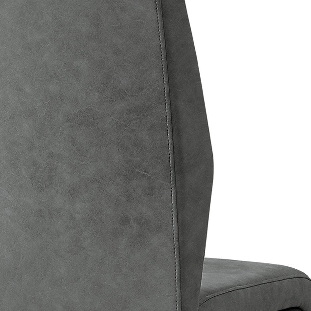 Set of Two Gray And Black Upholstered Polyester Dining Side Chairs HomeRoots