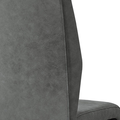 Set of Two Gray And Black Upholstered Polyester Dining Side Chairs HomeRoots