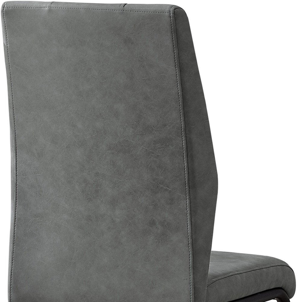 Set of Two Gray And Black Upholstered Polyester Dining Side Chairs HomeRoots