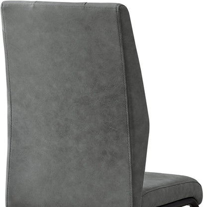 Set of Two Gray And Black Upholstered Polyester Dining Side Chairs HomeRoots