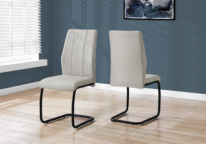Set of Two Gray And Black Upholstered Polyester Dining Side Chairs HomeRoots