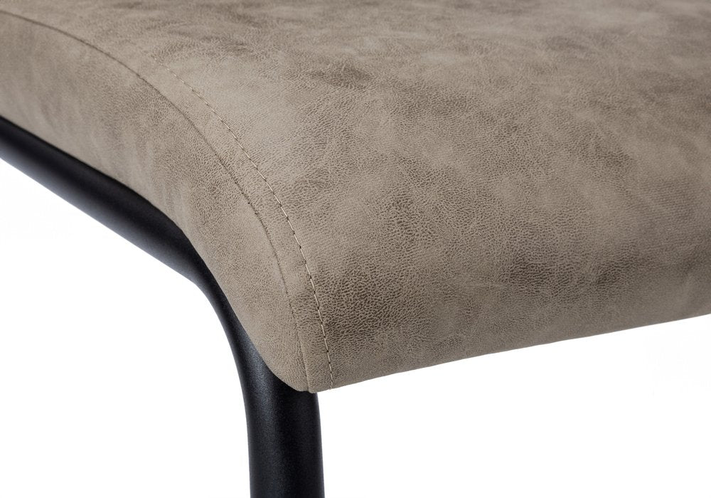 Set of Two Gray And Black Upholstered Polyester Dining Side Chairs HomeRoots