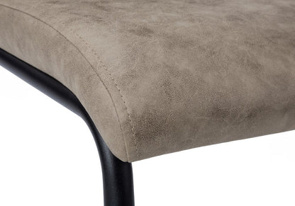 Set of Two Gray And Black Upholstered Polyester Dining Side Chairs HomeRoots