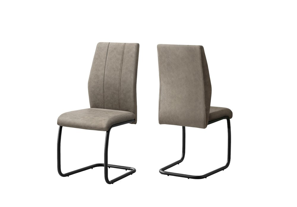 Set of Two Gray And Black Upholstered Polyester Dining Side Chairs HomeRoots