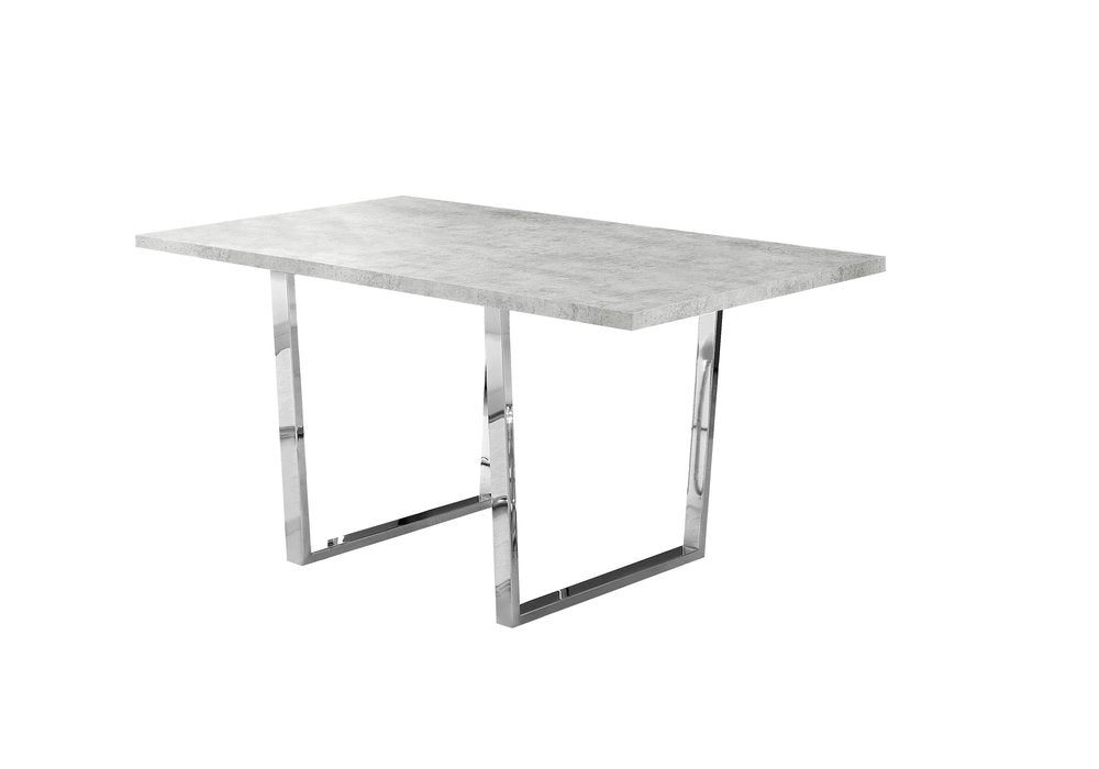 59" Gray And Silver Metal Sled Base Dining Table — view 2