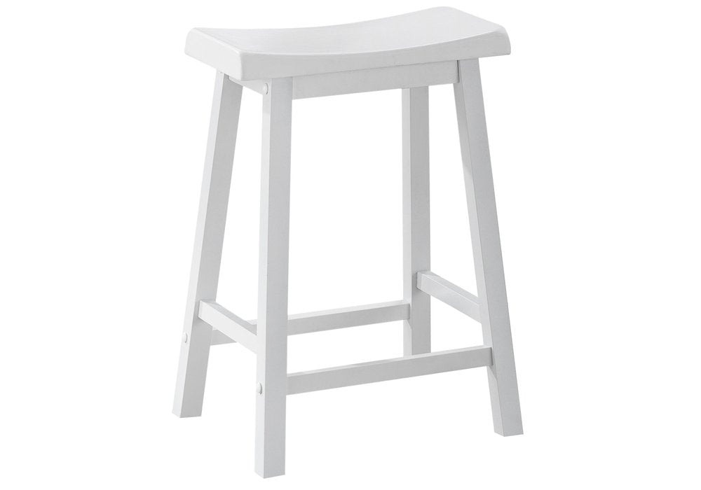Set of Two 48" White Solid Wood Backless Bar Chairs HomeRoots