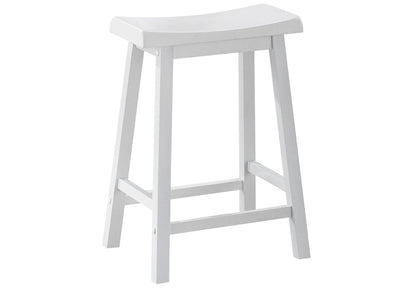 Set of Two 48" White Solid Wood Backless Bar Chairs HomeRoots