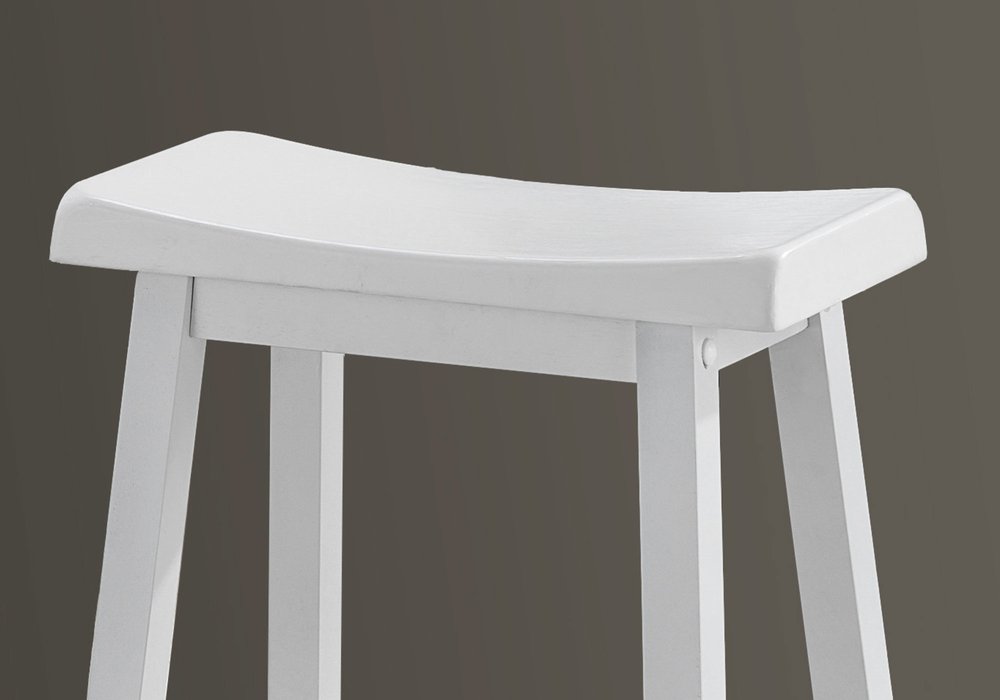 Set of Two 48" White Solid Wood Backless Bar Chairs HomeRoots