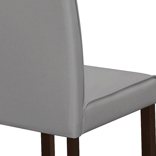 Set of Two 25 " Gray And Brown Solid Wood Counter Height Bar Chairs HomeRoots