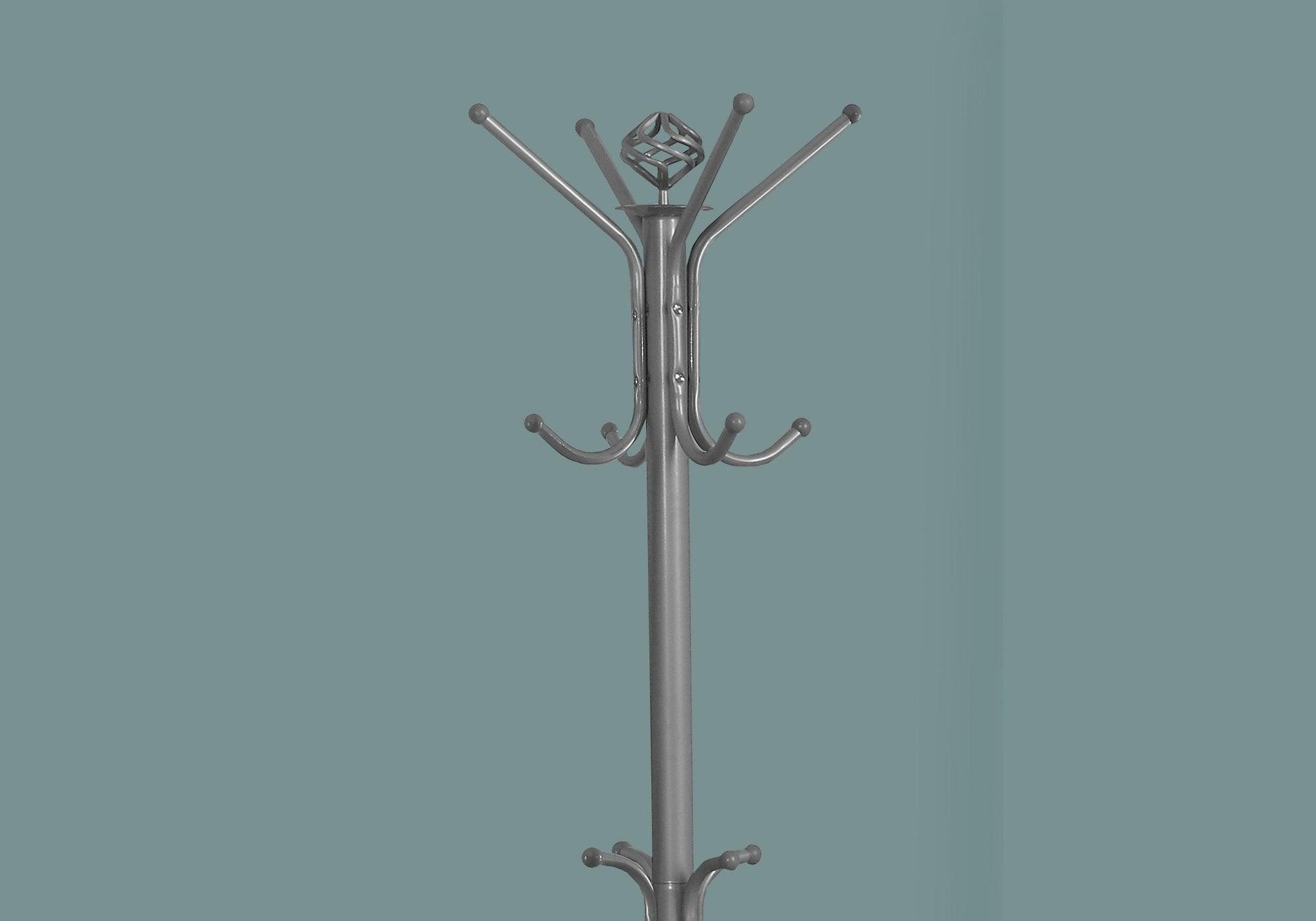 19" X 19" X 70" Silver Metal Coat Rack - FurniFindUSA