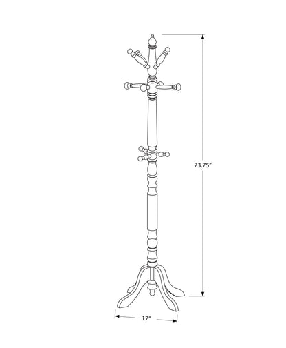 Oak Finish Coat Rack With Triple Tiered Coat Stand - FurniFindUSA