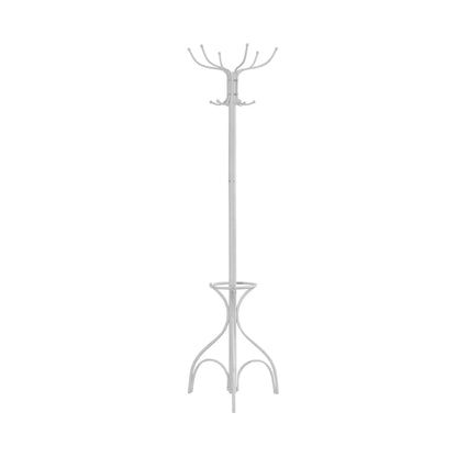 18" X 18" X 70" White Metal Coat Rack - FurniFindUSA