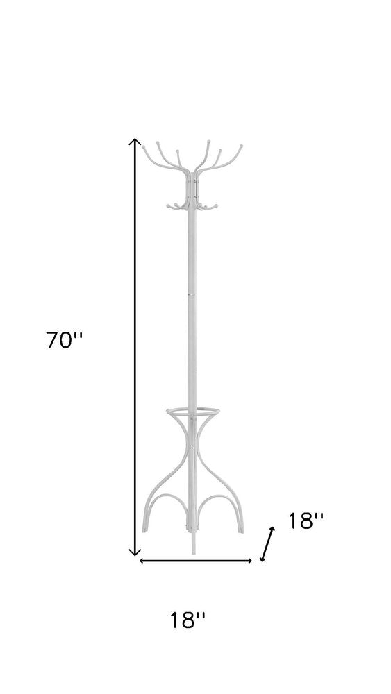 18" X 18" X 70" White  Metal  Coat Rack HomeRoots