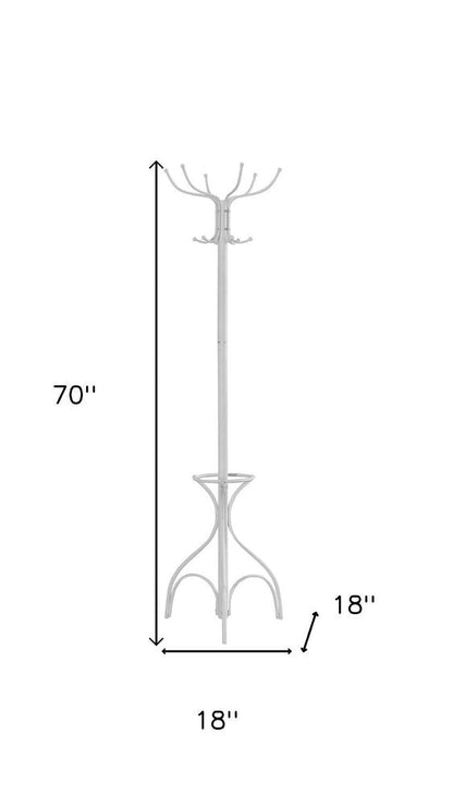 18" X 18" X 70" White  Metal  Coat Rack HomeRoots