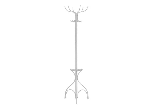18" X 18" X 70" White  Metal  Coat Rack