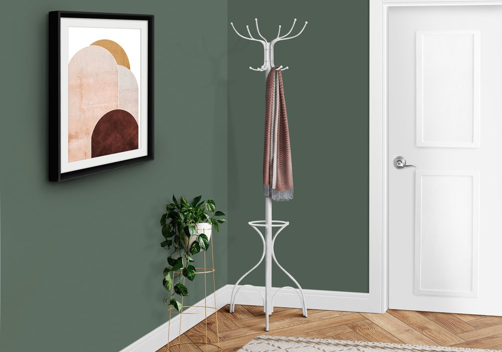 18" X 18" X 70" White  Metal  Coat Rack HomeRoots