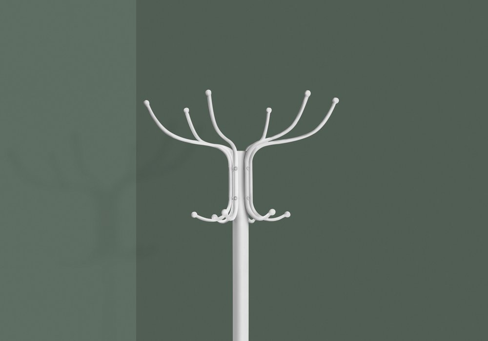 18" X 18" X 70" White  Metal  Coat Rack HomeRoots