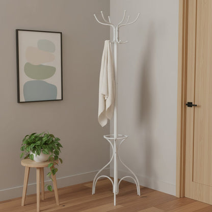 18" X 18" X 70" White  Metal  Coat Rack HomeRoots