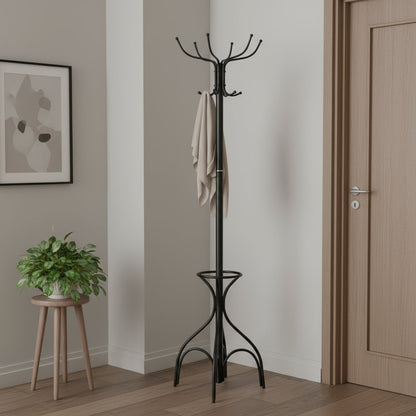 18" X 18" X 70" Black  Metal  Coat Rack HomeRoots