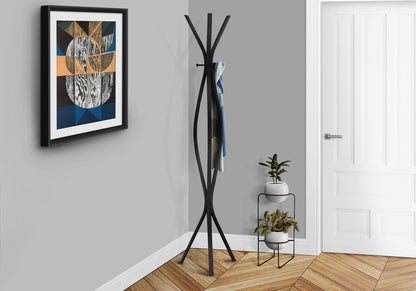 72" Black Metal Coat Rack HomeRoots