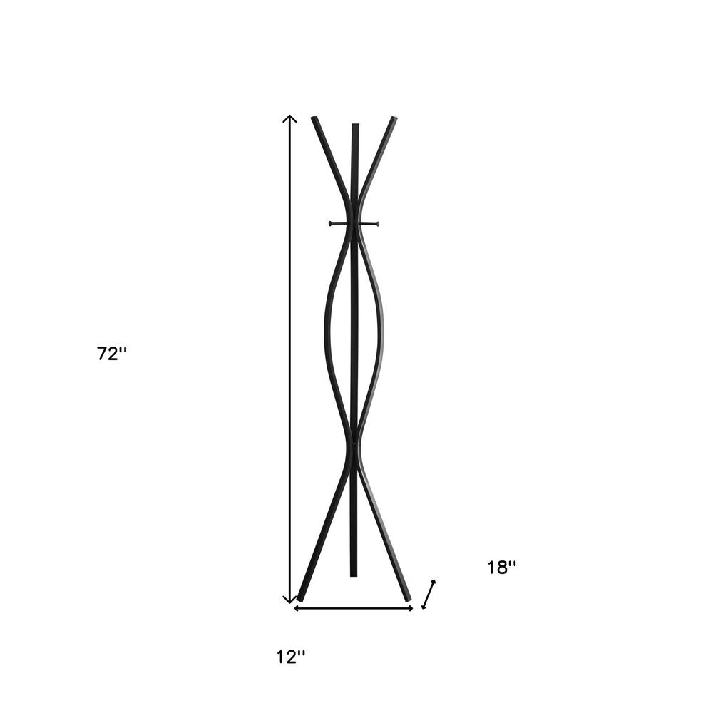 72" Black Metal Coat Rack — view 8