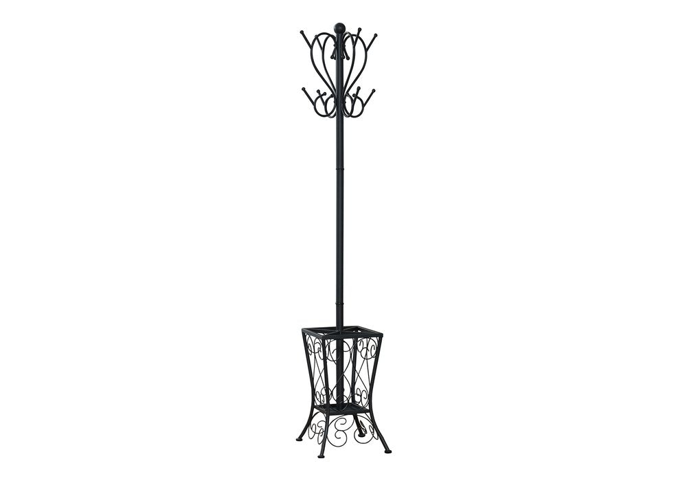 16" X 16" X 71" Black  Metal  Umbrella Holder Coat Rack HomeRoots