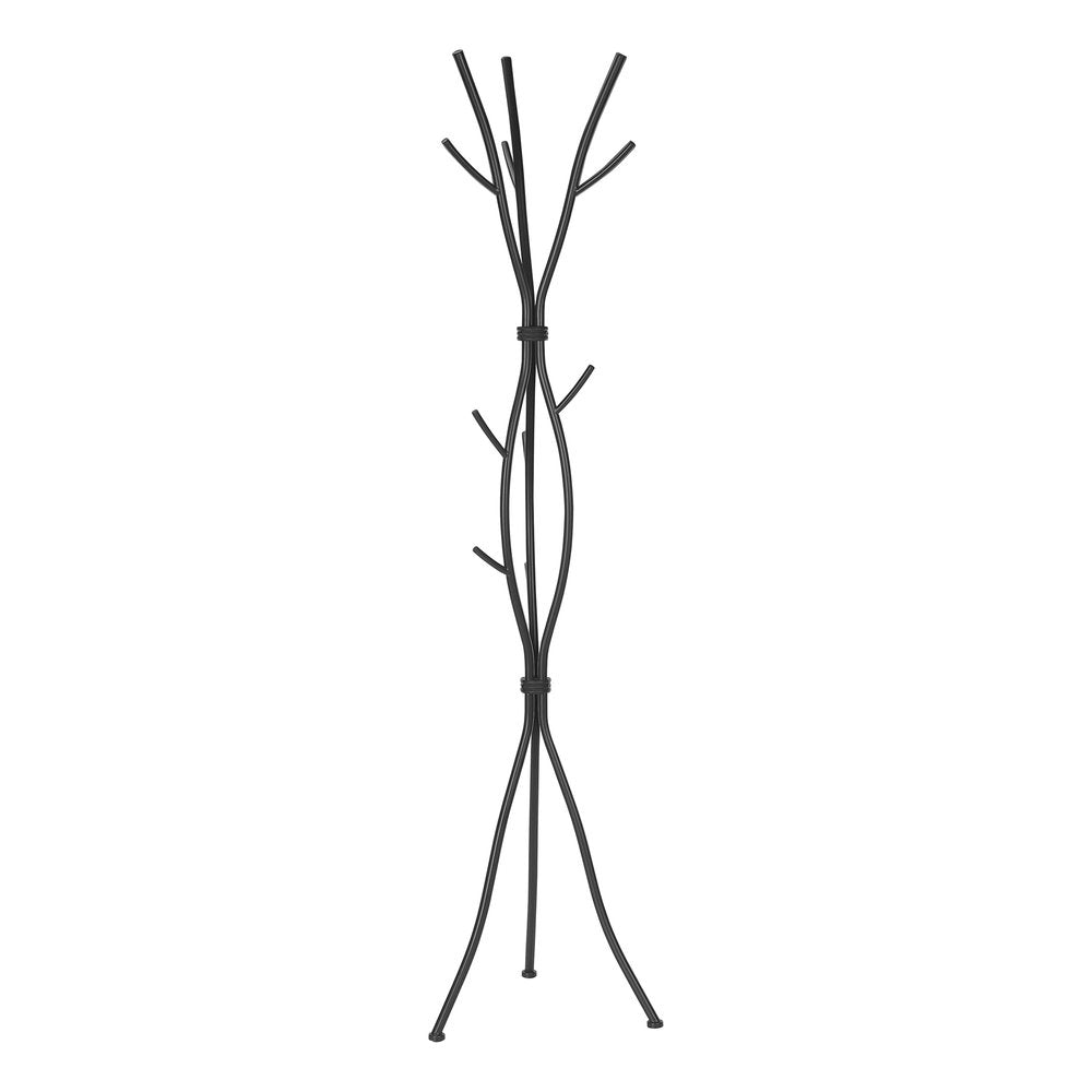 74" Black Metal Modern Tree Branch Coat Rack — view 4
