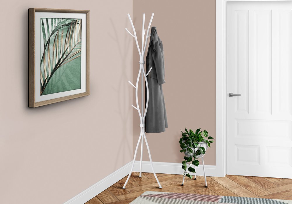 74" White Metal Modern Tree Branch Coat Rack HomeRoots