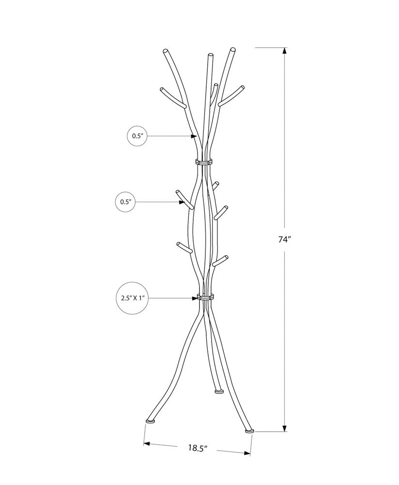 74" White Metal Modern Tree Branch Coat Rack HomeRoots