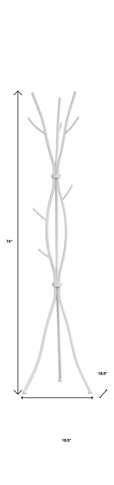 74" White Metal Modern Tree Branch Coat Rack HomeRoots