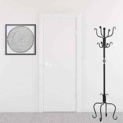 21" X 21" X 74" Black Metal Coat Rack - FurniFindUSA