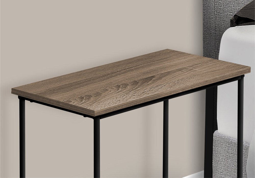 24" Taupe And Black Console Table With Storage HomeRoots