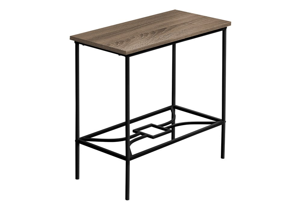 24" Taupe And Black Console Table With Storage HomeRoots