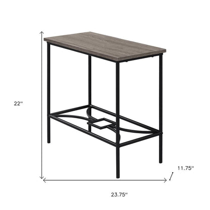 24" Taupe And Black Console Table With Storage HomeRoots