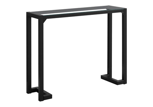 42" Clear and Black Glass Console Table HomeRoots