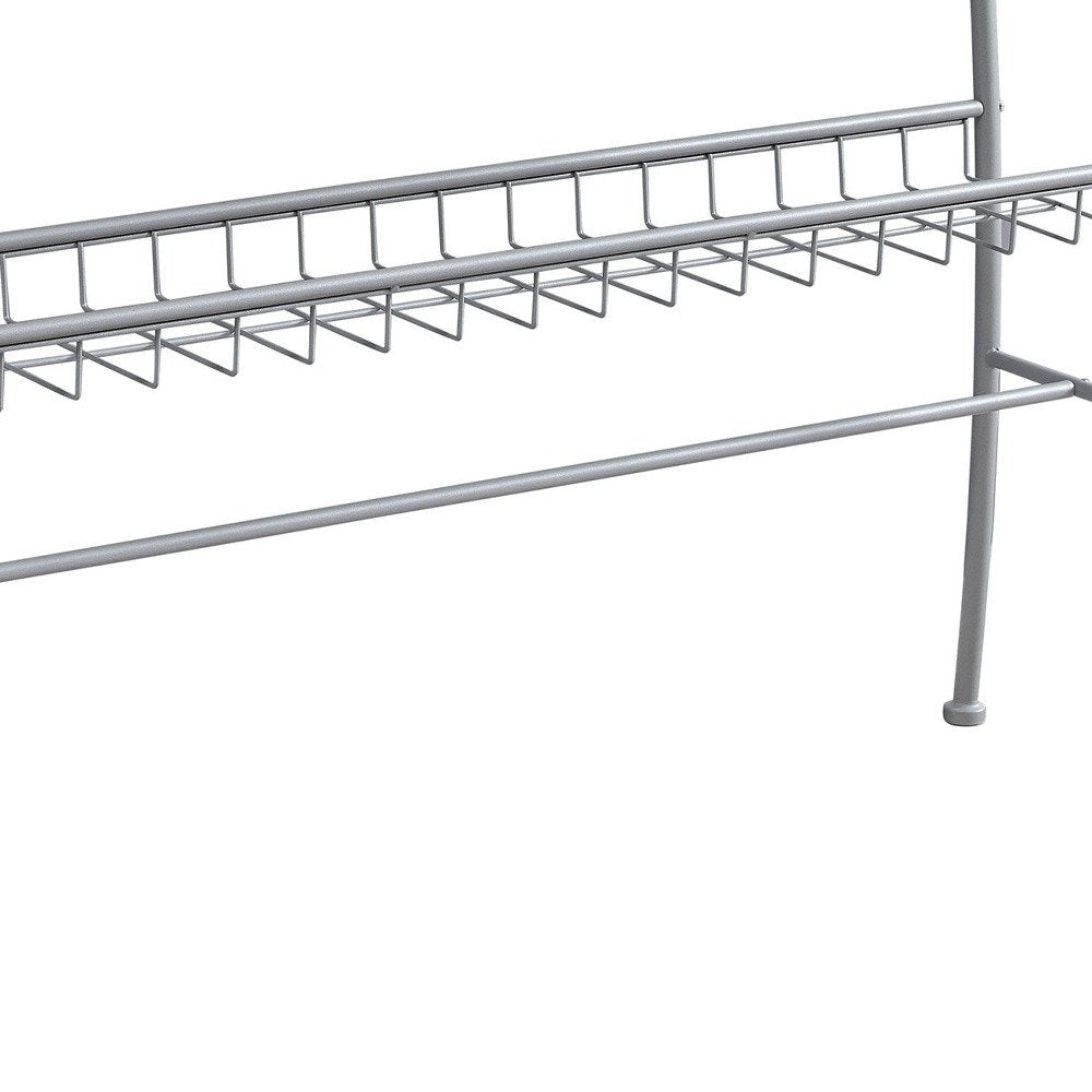 42" Clear and Silver Glass and Metal Console Table With Shelf HomeRoots