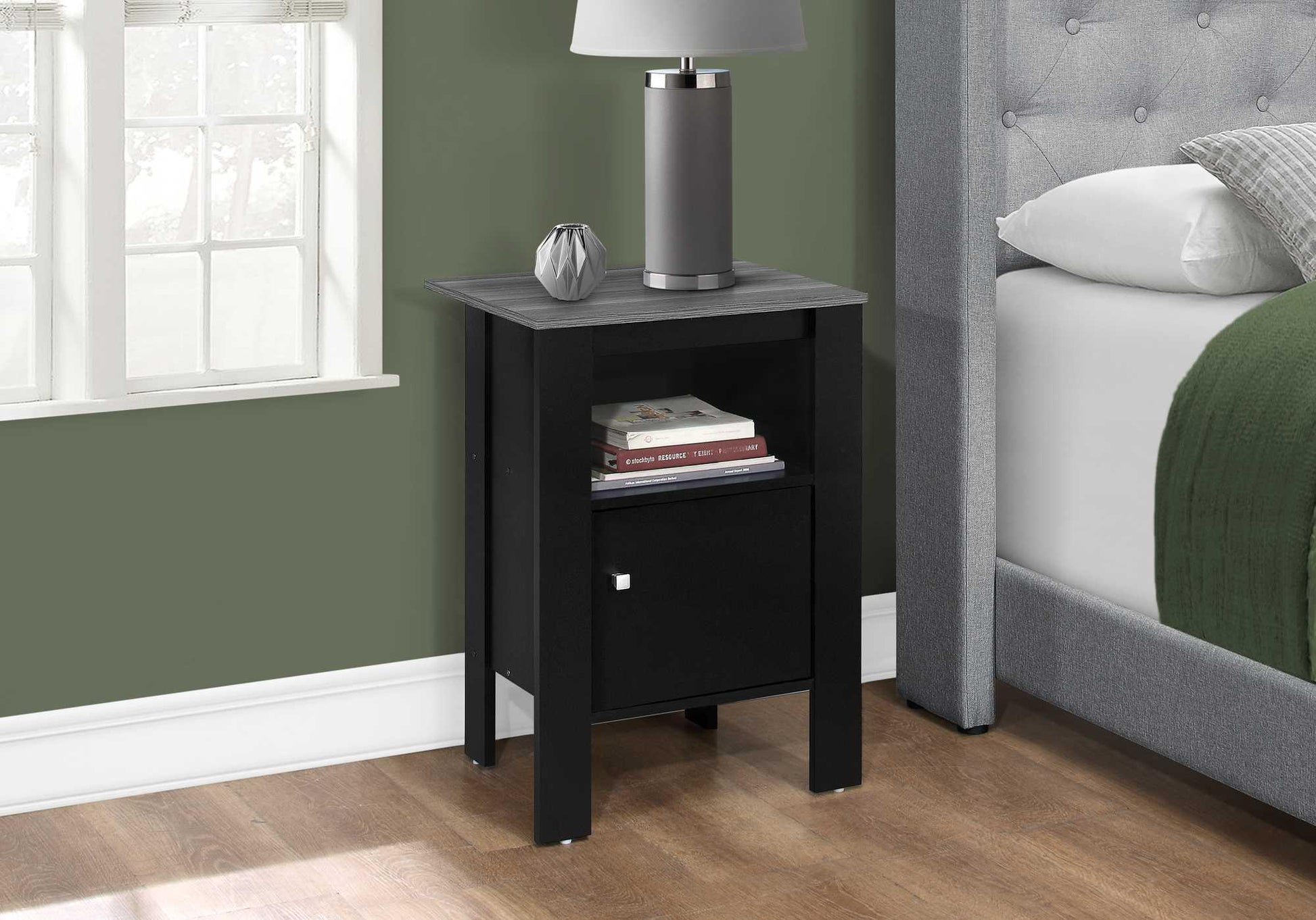 24" Black Nightstand - FurniFindUSA