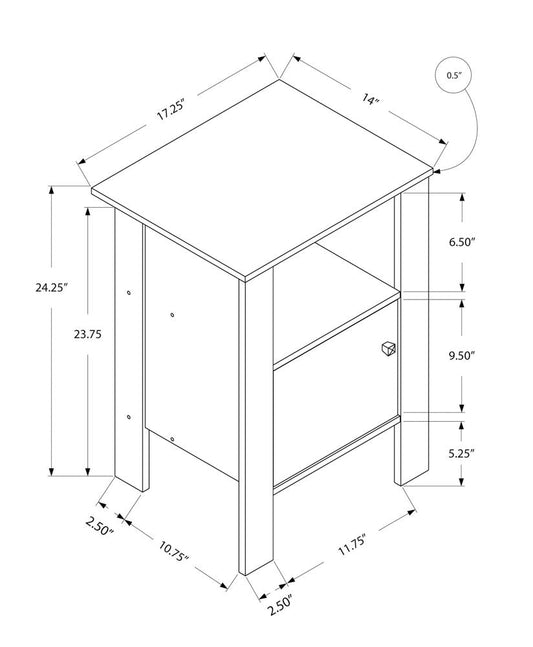 24" Black Wood Nightstand HomeRoots
