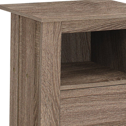 24" Deep Taupe Wood End Table With Shelf HomeRoots