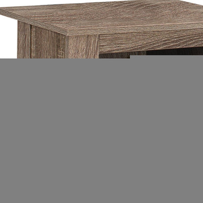 24" Deep Taupe Wood End Table With Shelf HomeRoots
